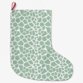 Green Mint Giraffe Print Grote Kerstsok (Voorkant)