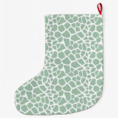 Green Mint Giraffe Print Grote Kerstsok (Achterkant)