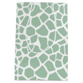 Green Mint Giraffe Print Medium Cadeauzakje (Achterkant)
