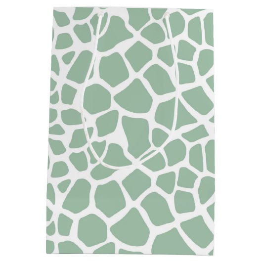 Green Mint Giraffe Print Medium Cadeauzakje