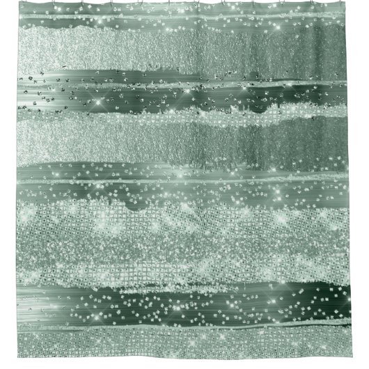 GREEN MINT GRAY STROKES LINES MODERN ARTWORK DOUCHEGORDIJN (Voorkant)