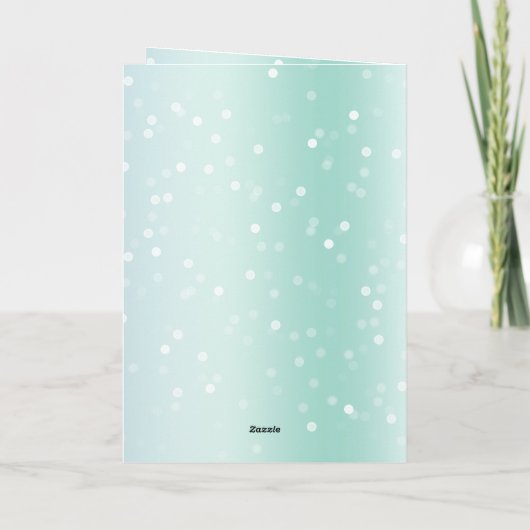 Green Mint Ombre Confetti Deer Christmas Kaart (Achterkant)