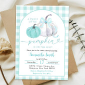 Green Mint Preppy Pumpkin Herfst Baby shower Kaart