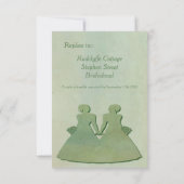 Green Mint Rustic Lesbian Wedding RSVP Kaartje (Achterkant)