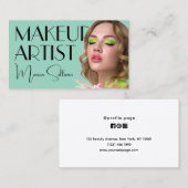 Green mint tone makeup artist visitekaartje (Voorkant / Achterkant)