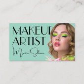 Green mint tone makeup artist visitekaartje (Voorkant)