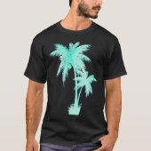 Green Mint Waterverf Palm Tree T-shirt (Voorkant)