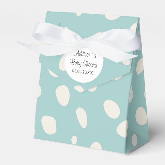 Green-Mint & White Polka Dots Baby shower Bedankdoosjes (Voorkant Zijde)