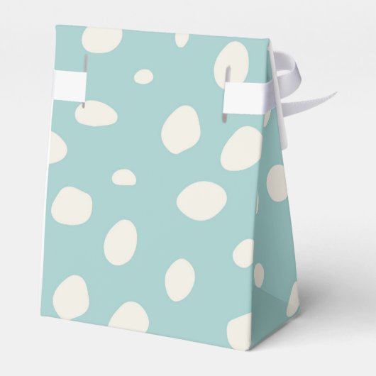 Green-Mint & White Polka Dots Baby shower Bedankdoosjes (Achterkant)