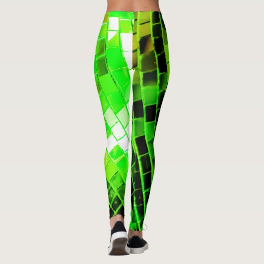 Green Mirrored Disco Ball Leggings (Achterkant)