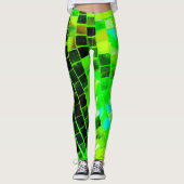 Green Mirrored Disco Ball Leggings (Voorkant)