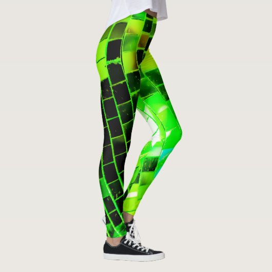 Green Mirrored Disco Ball Leggings (Rechts)