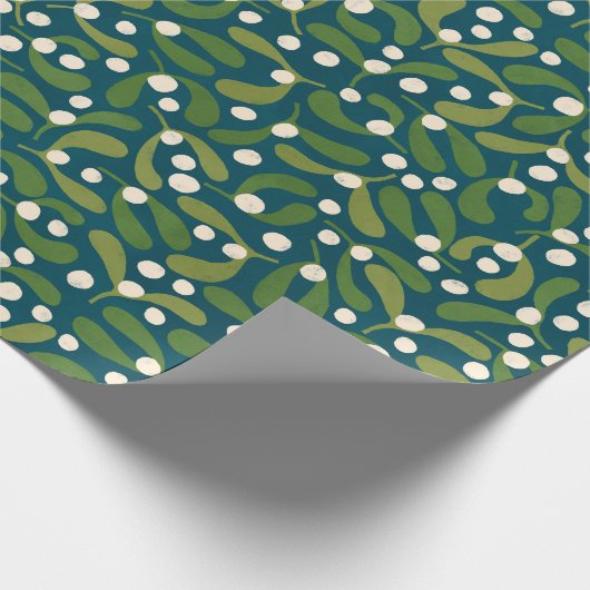 Green Mistletoe Cadeaupapier (Hoek)