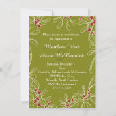 Green Mistletoe Holiday Engagement Party Kaart (Voorkant)