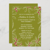 Green Mistletoe Holiday Rehearsal Dinner Kaart (Voorkant / Achterkant)