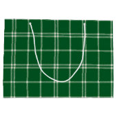 Green Mistletoe Plaid Groot Cadeauzakje (Achterkant)