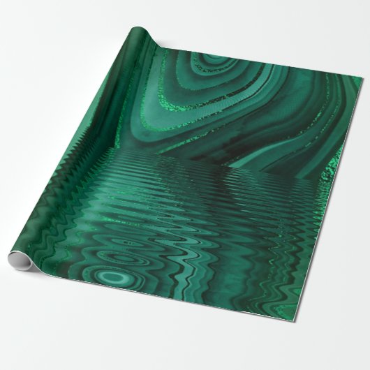 Green Mlachite Stone Abstract landschap Malachite Cadeaupapier (Uitgerold)