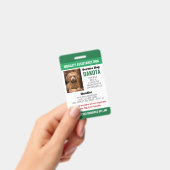 Green Mobility Assistance Dog Logo QR Foto-ID Badge (Handheld)