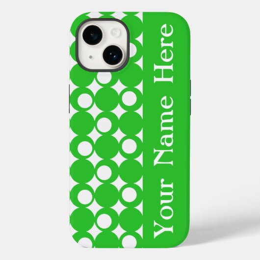 Green Mod Ball Design met naam Case-Mate iPhone Case (Achterkant)