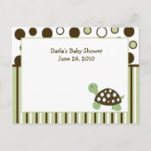 Green Mod Dot Turtle Baby shower Advice Kaarten (Voorkant)
