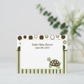 Green Mod Dot Turtle Baby shower Advice Kaarten (Staand voorkant)