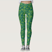 Green Modern Abstract Sports Pattern Leggings (Voorkant)