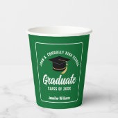 Green Modern Afstuderen Custom 2025 Graduation Par Papieren Bekers (Achterkant)