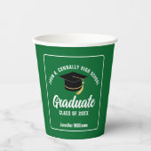 Green Modern Afstuderen Custom 2025 Graduation Par Papieren Bekers (Voorkant)