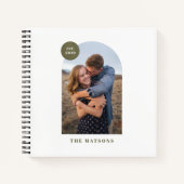 Green Modern Arch Custom Photo Album Journal Notitieboek (Voorkant)