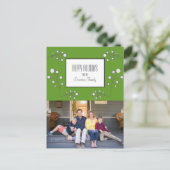 Green Modern Berry Holiday Foto Briefkaart (Staand voorkant)