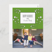 Green Modern Berry Holiday Foto Briefkaart (Voorkant / Achterkant)