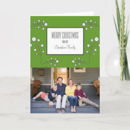 Green Modern Berry Holiday Fotokaart Feestdagen Kaart