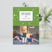 Green Modern Berry Holiday Fotokaart Kaart (Staand voorkant)