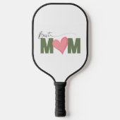 Green Modern Best Mom Pink Heart Moederdag Pickleball Paddle (Voorkant)