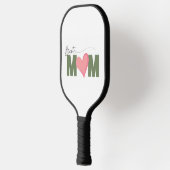 Green Modern Best Mom Pink Heart Moederdag Pickleball Paddle (Links)