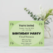 Green Modern Birthday Invitation Kaart (Staand voorkant)