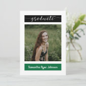 Green Modern Block 3-Photo Afstuderen Kaart (Staand voorkant)