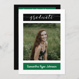 Green Modern Block 3-Photo Afstuderen Kaart