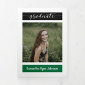 Green Modern Block 5-Photo Afstuderen Drieluik Uitnodiging (Cover)