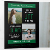 Green Modern Block 5-Photo Afstuderen Drieluik Uitnodiging (Binnenzijde eerst)