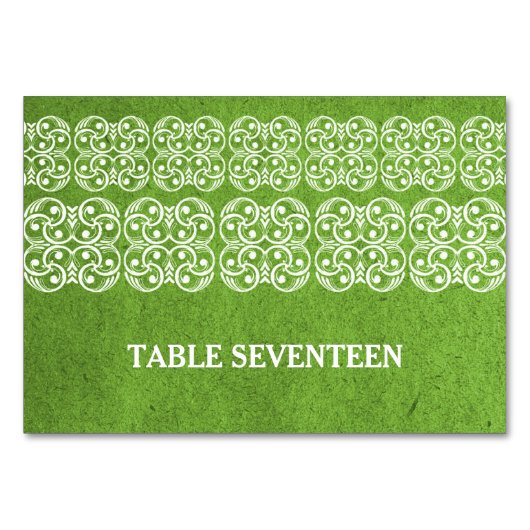 Green Modern Bohemian Table Kaart (Voorkant)