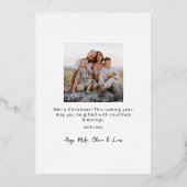 Green Modern Boho 8 Fotocollage Kerstmis Folie Feestdagenkaart (Achterkant)