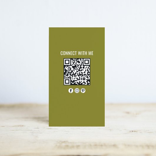 Green Modern Business Photo QR Code Business Card Visitekaartje