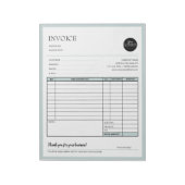 Green Modern Business Quotation Invoice Forms Notitieblok (Linkerzijde)