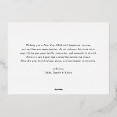 Green Modern Calligraphy and Wreath New Year Photo Folie Feestdagenkaart (Achterkant)