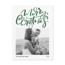 Green Modern Calligraphy Photo Merry Kerstry