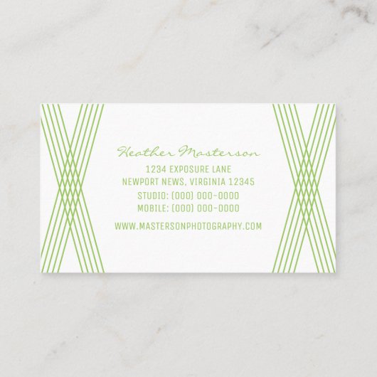 Green Modern Deco Visitekaartje (Achterkant)