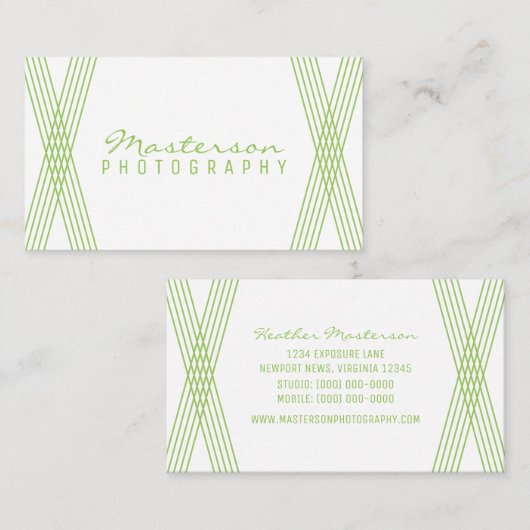 Green Modern Deco Visitekaartje (Voorkant / Achterkant)