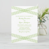 Green Modern Deco Wedding Invite Kaart (Staand voorkant)