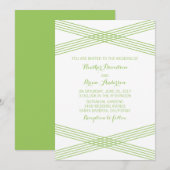 Green Modern Deco Wedding Invite Kaart (Voorkant / Achterkant)